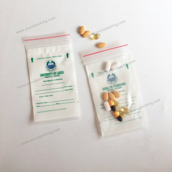 Poly Zip Seal Medicine Pouches, 4color Printing