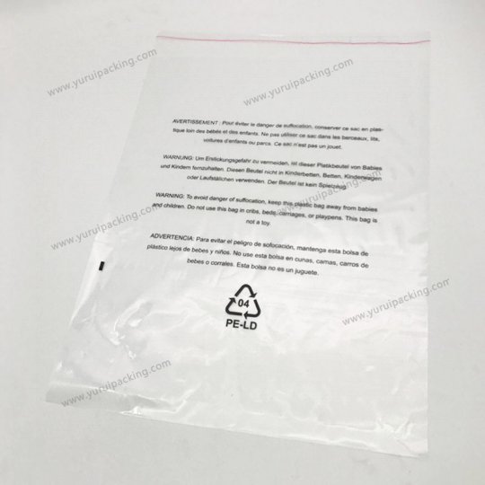Adhesive Garment Packaging Warning Bag