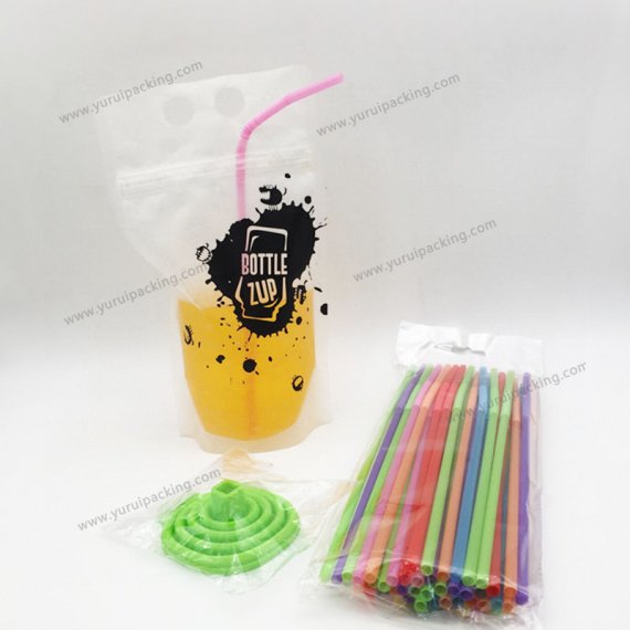 Transparent Hand-held Beverage, Juice Bag 500ml Cold and Hot Drink Bag 13*23cm