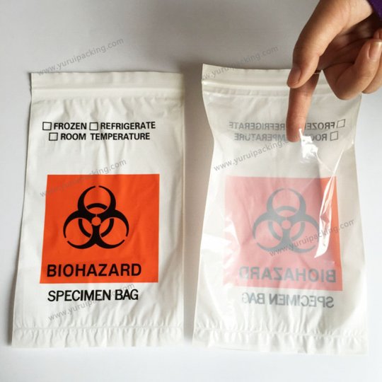 Biohazard Symbol Specimen Transport Bag 6 x 9, 2mil, White