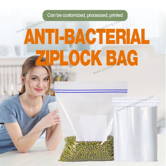 YURUI Custom Antibacterial Food Freezer Storage Preservation Packaging Ziplock Bag