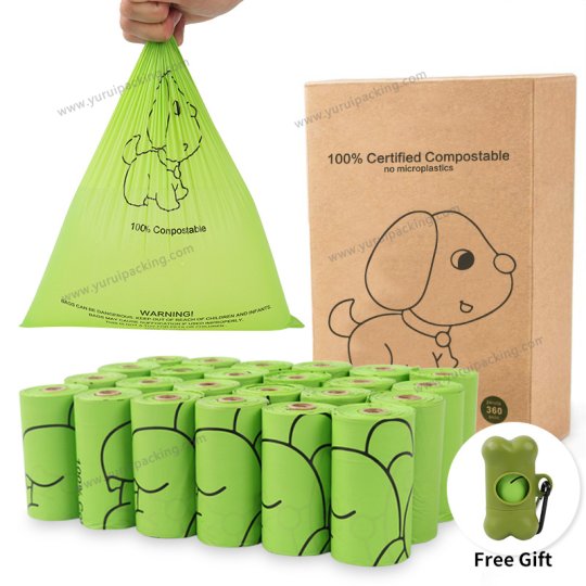 YURUI Custom Biodegradable Compost Pet Poop Waste Bag