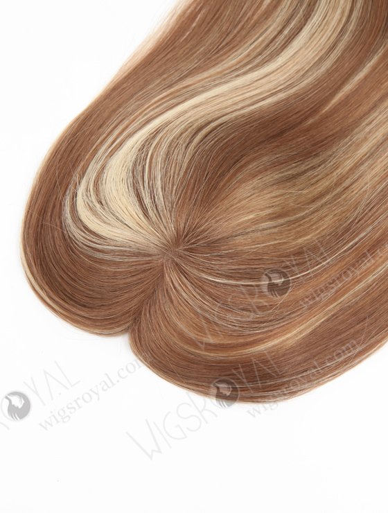 In Stock 6"*6.5" European Virgin Hair 16" Straight 9# with T9/22# Highlights Mono Top Hair Topper-049-261