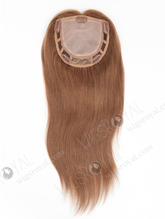 In Stock 6"*6.5" European Virgin Hair 16" Straight 9# with T9/22# Highlights Mono Top Hair Topper-049-262