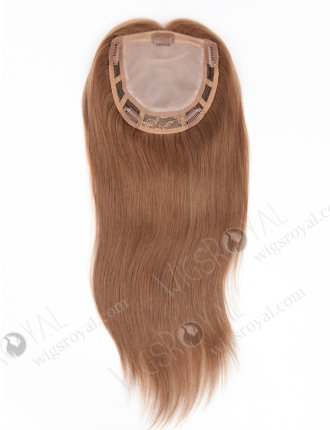 Mono Top Clip On Human Hair Toppers For Thinning Hair | In Stock 6"*6.5" European Virgin Hair 16" Straight 9# with T9/22# Highlights Mono Top Hair Topper-049