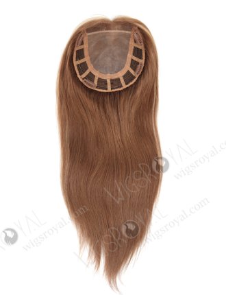 In Stock 7"*7" European Virgin Hair 16" Straight 9# with T9/22# Highlights Mono Top Hair Topper-050