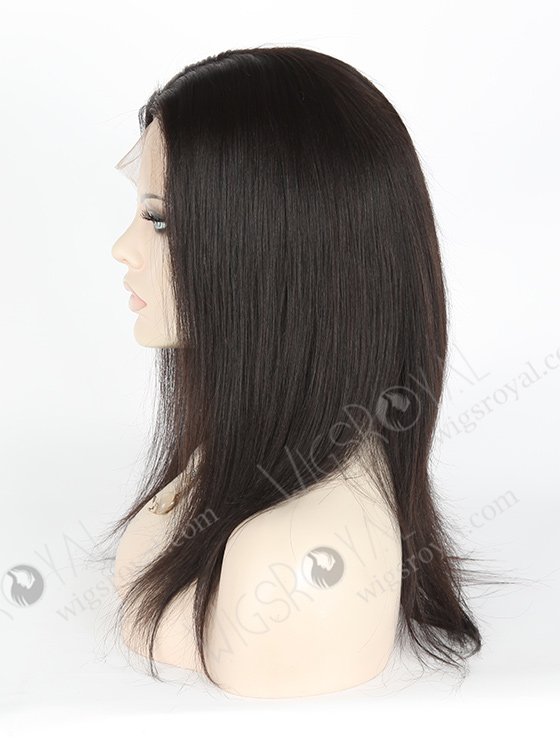 In Stock Indian Remy Hair 14" Light Yaki Natural Color Silk Top Full Lace Wig STW-004-285