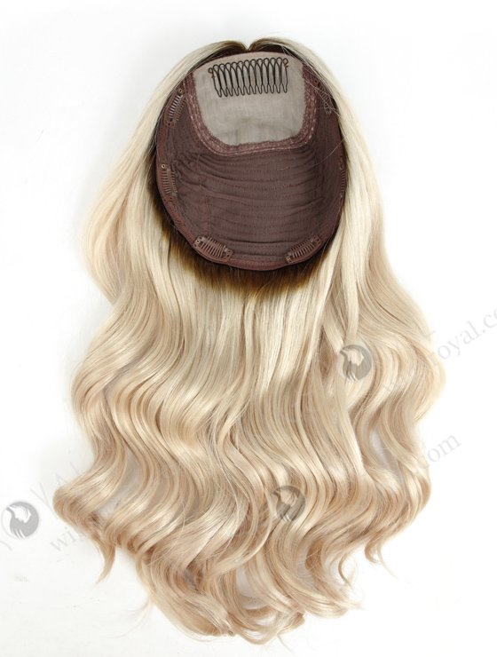 In Stock European Virgin Hair 16" One Length Bouncy Curl T9/White Color 8"×8" Silk Top Wefted Hair Topper-023-685