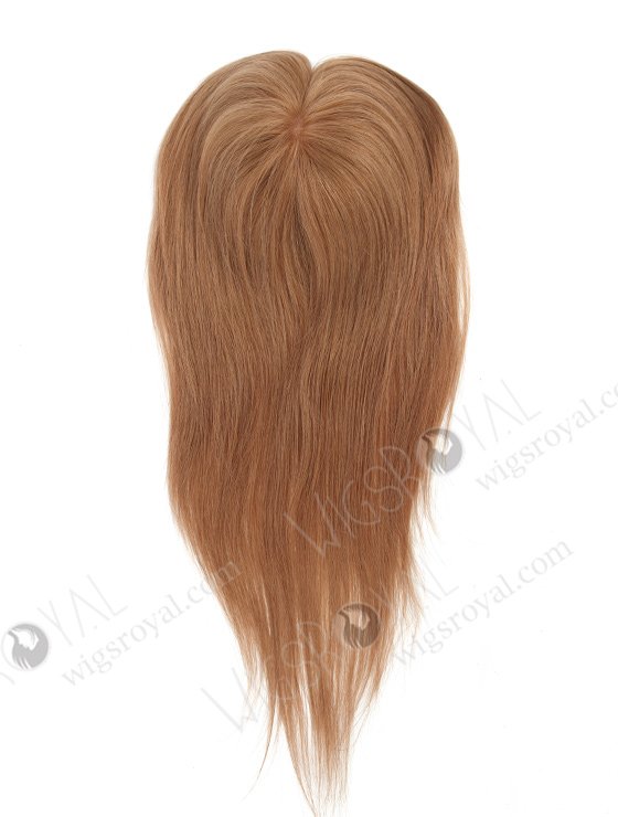 In Stock 5.5"*6" European Virgin Hair 16" Straight Color 8a# Silk Top Hair Topper-048-781
