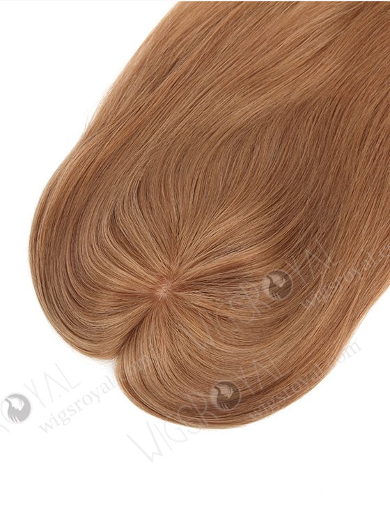 Best Hair Toppers for Ladies Fine Hair Online | In Stock 5.5"*6" European Virgin Hair 16" Straight Color 8a# Silk Top Hair Topper-048-780
