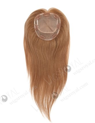 In Stock 5.5"*6" European Virgin Hair 16" Straight Color 8a# Silk Top Hair Topper-048