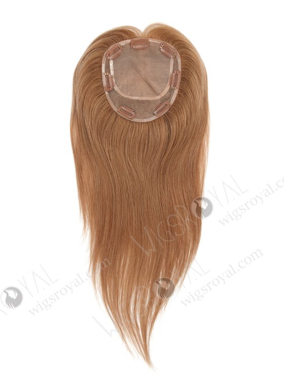 Best Hair Toppers for Ladies Fine Hair Online | In Stock 5.5"*6" European Virgin Hair 16" Straight Color 8a# Silk Top Hair Topper-048-778