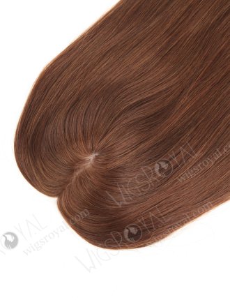 In Stock European Virgin Hair 16" one length Straight 4# Color 5.5"×5.5" Silk Top Wefted Kosher Topper-006