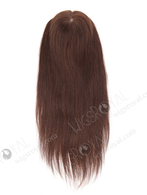In Stock European Virgin Hair 18" Straight 2a# Color 7"×8" Silk Top Open Weft Human Hair Topper-004-395