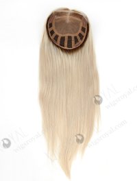 In Stock European Virgin Hair 18" Straight T9/white Color 7"×8" Silk Top Open Weft Human Hair Topper-005