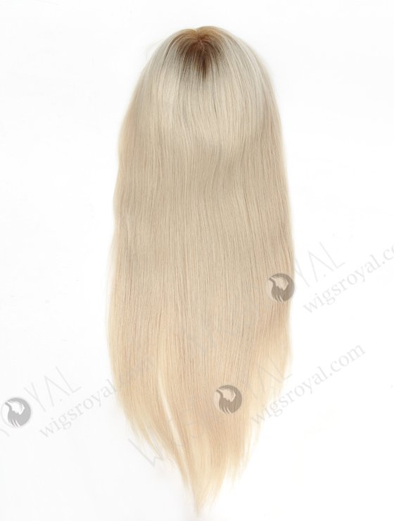 In Stock European Virgin Hair 18" Straight T9/white Color 7"×8" Silk Top Open Weft Human Hair Topper-005-403
