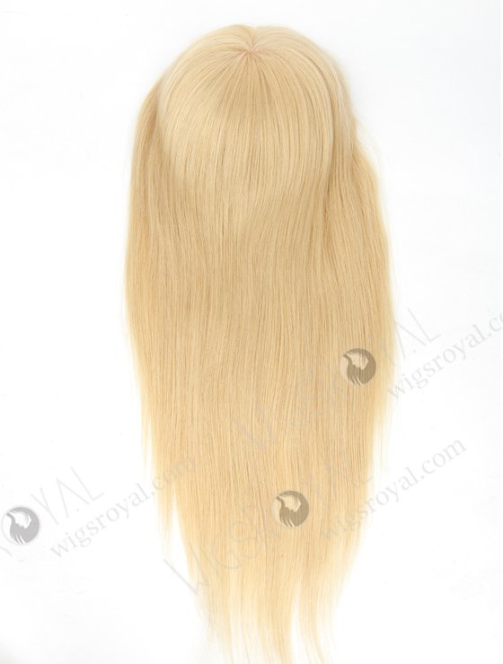 In Stock European Virgin Hair 16" Straight 613# Color 7"×8" Silk Top Open Weft Human Hair Topper-002-380