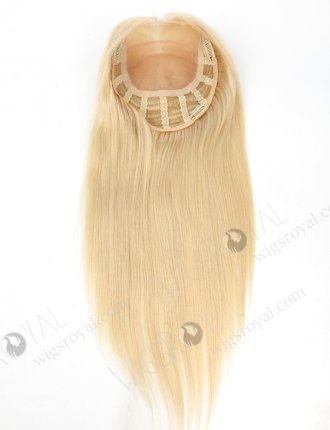 Best Blonde Real Human Hair Toppers for Women | In Stock European Virgin Hair 16" Straight 613# Color 7"×8" Silk Top Open Weft Human Hair Topper-002