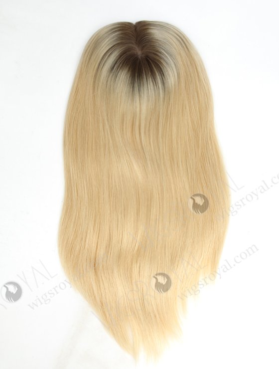 In Stock European Virgin Hair 16" One Length Straight T9/613# Color 5.5"×5.5" Silk Top Wefted Kosher Topper-017-467