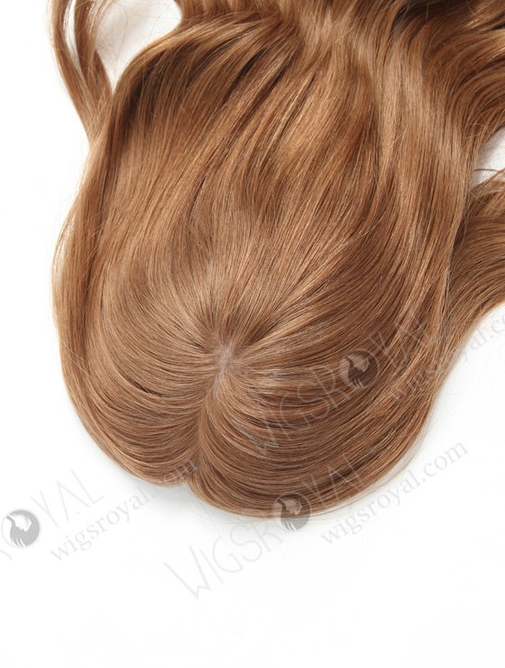 In Stock European Virgin Hair 18" One Length Bouncy Curl 9# Color 8"×8" Silk Top Wefted Hair Topper-021-666
