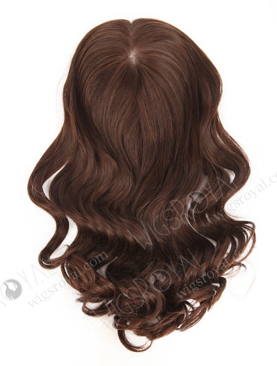 In Stock European Virgin Hair 16" One Length Bouncy Curl 2a# Color 7"×7" Silk Top Wefted Hair Topper-019-525
