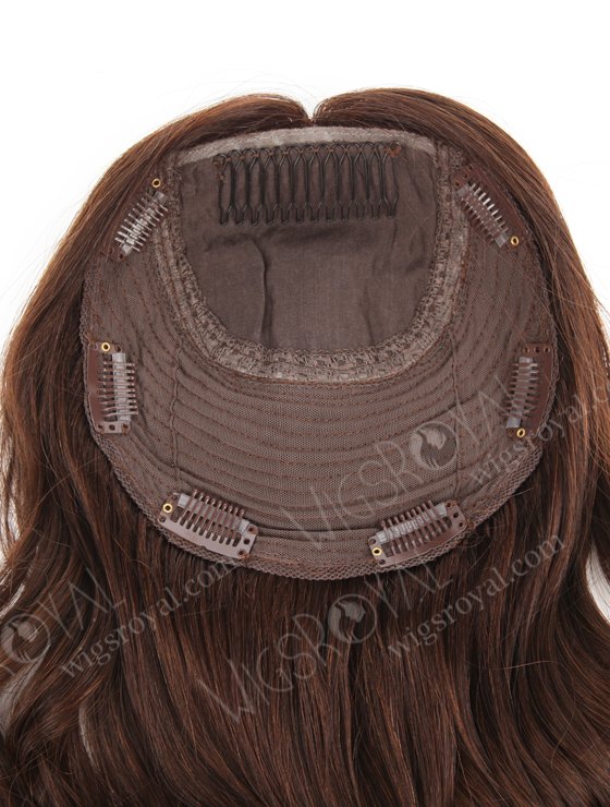 In Stock European Virgin Hair 16" One Length Bouncy Curl 2a# Color 7"×7" Silk Top Wefted Hair Topper-019-527