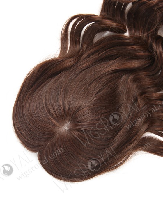 In Stock European Virgin Hair 16" One Length Bouncy Curl 2a# Color 7"×7" Silk Top Wefted Hair Topper-019-528