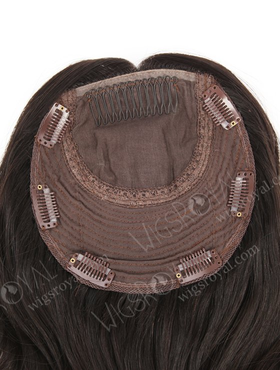 In Stock European Virgin Hair 18" One Length Bouncy Curl Natural Color 7"×7" Silk Top Wefted Hair Topper-018-508
