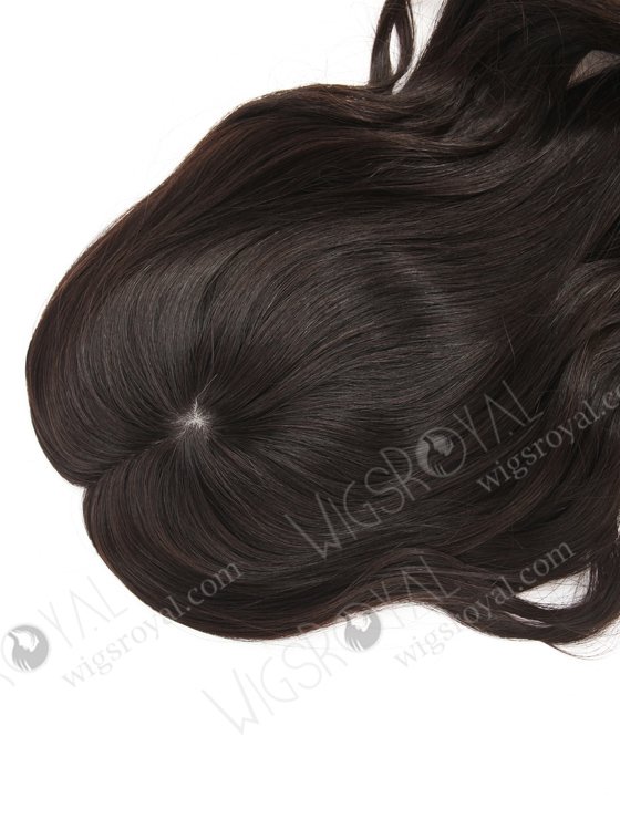 In Stock European Virgin Hair 18" One Length Bouncy Curl Natural Color 7"×7" Silk Top Wefted Hair Topper-018-507