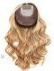 In Stock European Virgin Hair 16" One Length Bouncy Curl T9/613# with T9/18# Highlights 7"×7" Silk Top Wefted Hair Topper-027