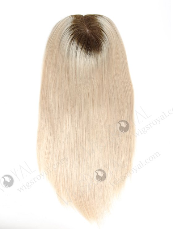 In Stock European Virgin Hair 16" One Length Straight T9/White Color 5.5"×5.5" Silk Top Wefted Kosher Topper-025-481