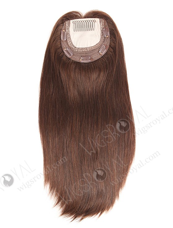 In Stock European Virgin Hair 16" One Length Straight 2a# Color 5.5"×5.5" Silk Top Wefted Kosher Topper-024-418