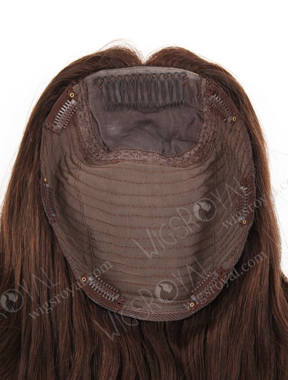 In Stock European Virgin Hair 18" One Length Bouncy Curl 2a# Color 8"×8" Silk Top Wefted Hair Topper-031-676