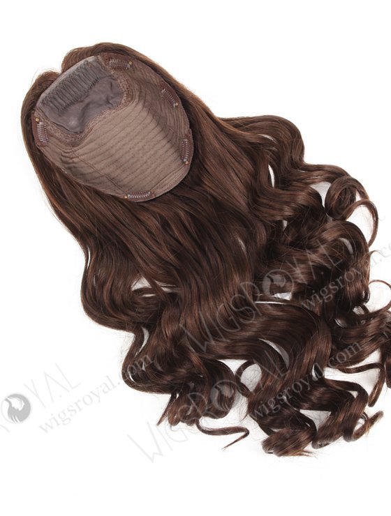 In Stock European Virgin Hair 18" One Length Bouncy Curl 2a# Color 8"×8" Silk Top Wefted Hair Topper-031-677