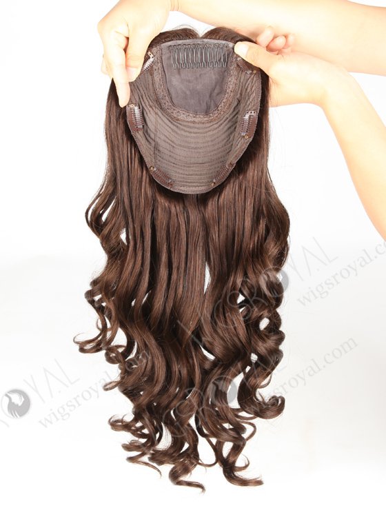 In Stock European Virgin Hair 18" One Length Bouncy Curl 2a# Color 8"×8" Silk Top Wefted Hair Topper-031-681