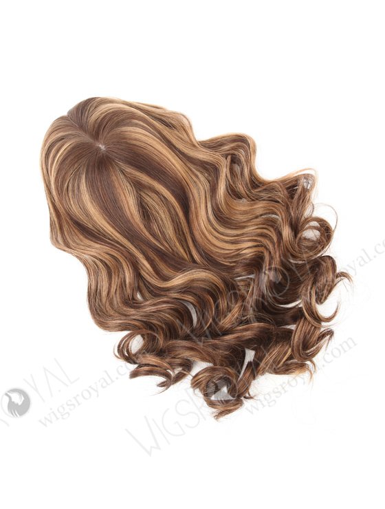 In Stock European Virgin Hair 16" Bouncy Curl 3# with T3/8# Highlights 7"×7" Silk Top Wefted Topper-034-535