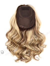 In Stock European Virgin Hair 16" One Length Bouncy Curl T4/22# with 4# Highlights 8"×8" Silk Top Wefted Hair Topper-032
