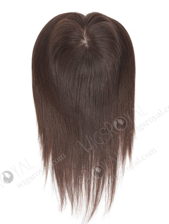 In Stock 5.5"*6" European Virgin Hair 12" Natural Straight Natural Color Silk Top Hair Topper-007-713