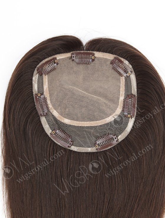 In Stock 5.5"*6" European Virgin Hair 12" Natural Straight Natural Color Silk Top Hair Topper-007-717