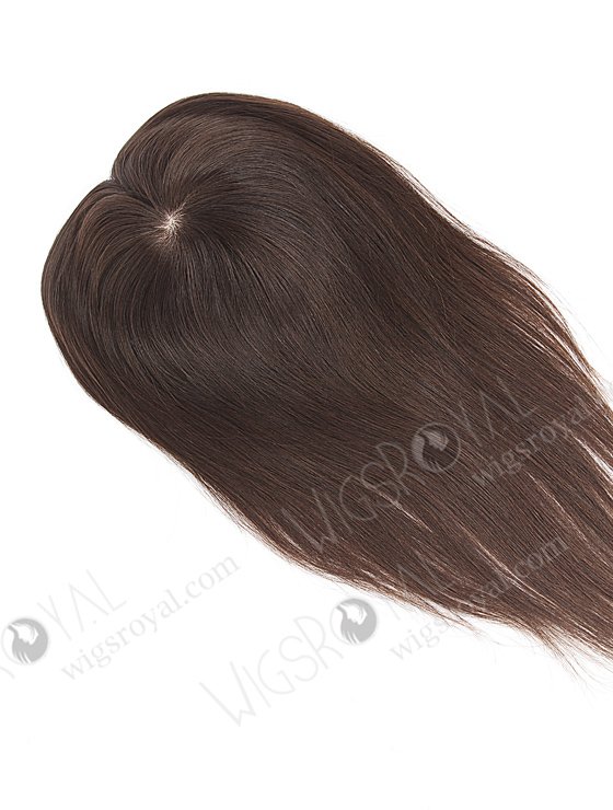 Seamless Silk Base Human Hair Toppers | In Stock 5.5"*6" European Virgin Hair 14" Natural Straight Natural Color Silk Top Hair Topper-008-722