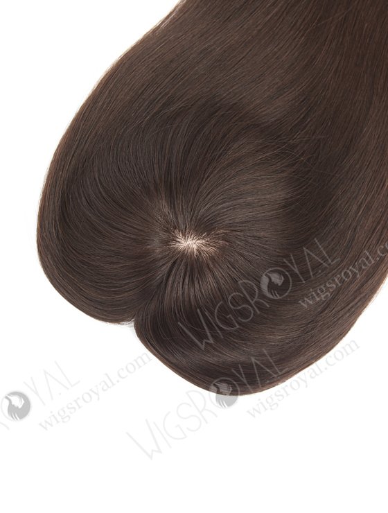 Seamless Silk Base Human Hair Toppers | In Stock 5.5"*6" European Virgin Hair 14" Natural Straight Natural Color Silk Top Hair Topper-008-723