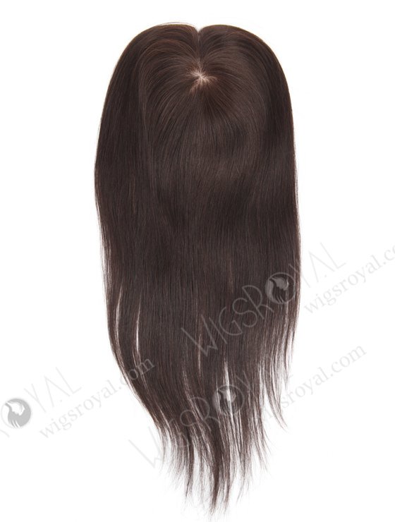 In Stock 5.5"*6" European Virgin Hair 16" Straight Color 2# Silk Top Hair Topper-052-747