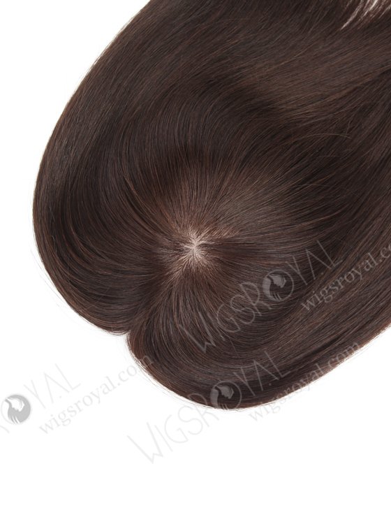 In Stock 5.5"*6" European Virgin Hair 16" Straight Color 2# Silk Top Hair Topper-052-746