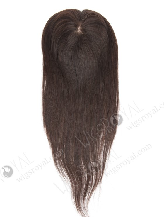 In Stock 5.5"*6" European Virgin Hair 16" Natural Straight Natural Color Silk Top Hair Topper-009-727