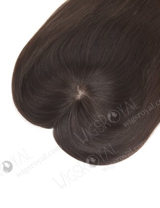 In Stock 5.5"*6" European Virgin Hair 16" Natural Straight Natural Color Silk Top Hair Topper-009
