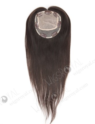 Real Human Hair Toppers for Women with Thinning Hair | In Stock 5.5"*6" European Virgin Hair 16" Natural Straight Natural Color Silk Top Hair Topper-009