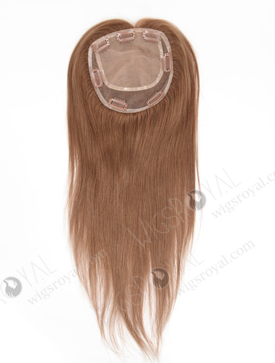In Stock 5.5"*6" European Virgin Hair 16" Straight Color 9# Silk Top Hair Topper-036-772