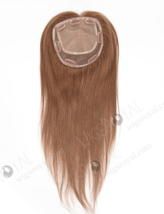 Natural Looking Best Hair Toppers for Women's Thinning Hair | In Stock 5.5"*6" European Virgin Hair 16" Straight Color 9# Silk Top Hair Topper-036