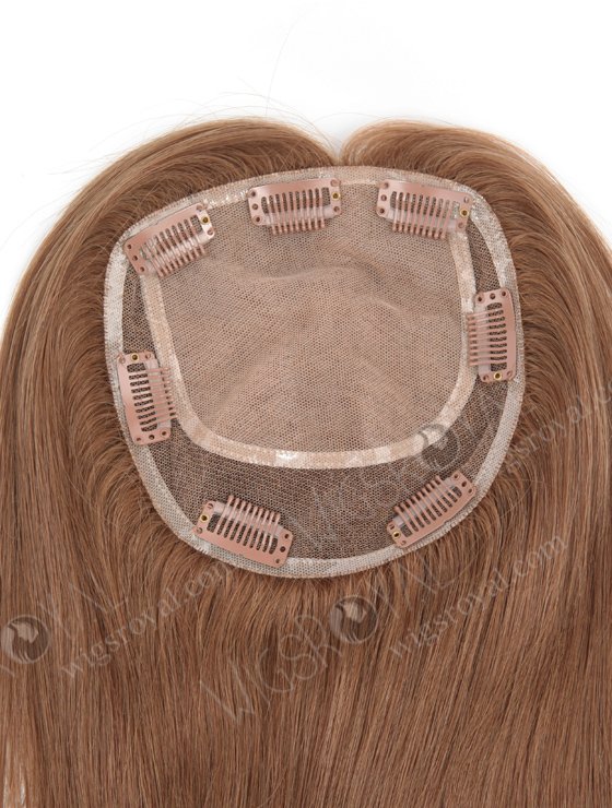 In Stock 5.5"*6" European Virgin Hair 16" Straight Color 9# Silk Top Hair Topper-036-773