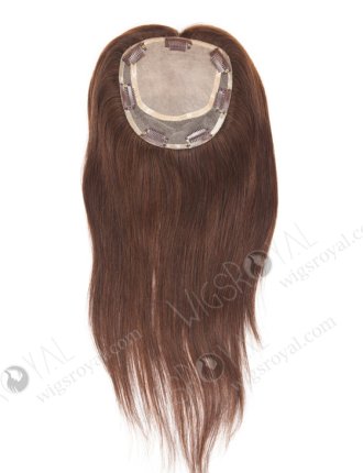 In Stock 5.5"*6" European Virgin Hair 16" Straight Color 2a# Silk Top Hair Topper-040